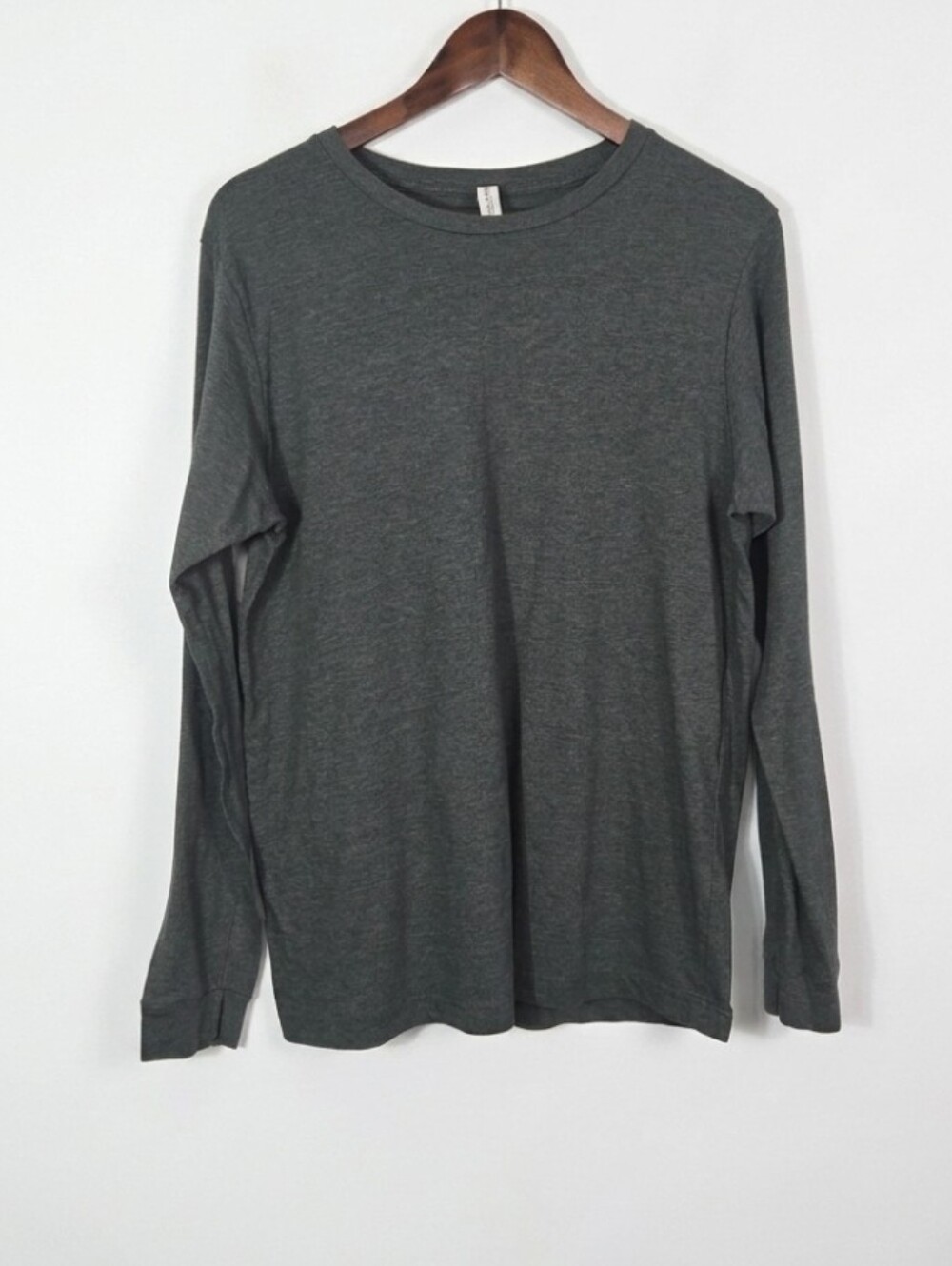Bella Canvas dark green long sleeve tee